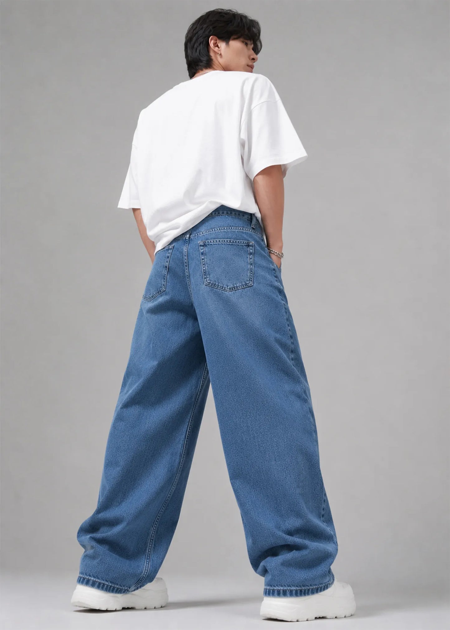 H&M Men's Minor Fault Wide Leg Jeans Blue US 601