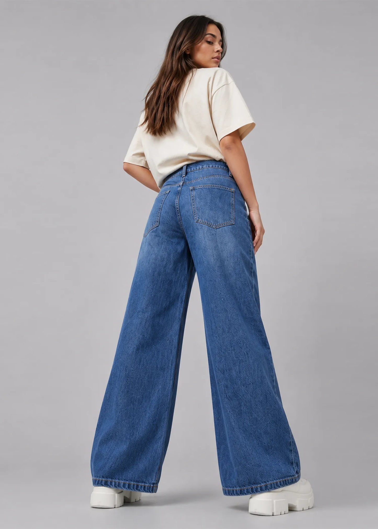 George Women Wide Leg Jeans Blue US 620