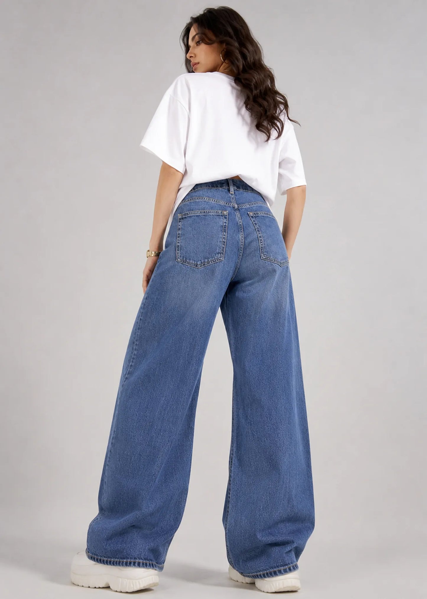 H&M Women Wide Leg Jeans Blue US 621
