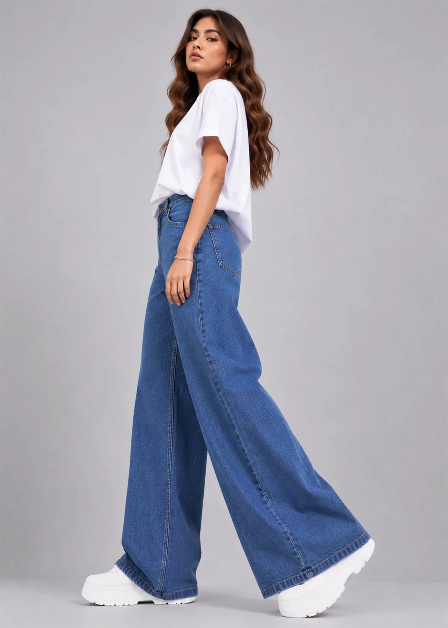 George Women Wide Leg Jeans Blue US 623