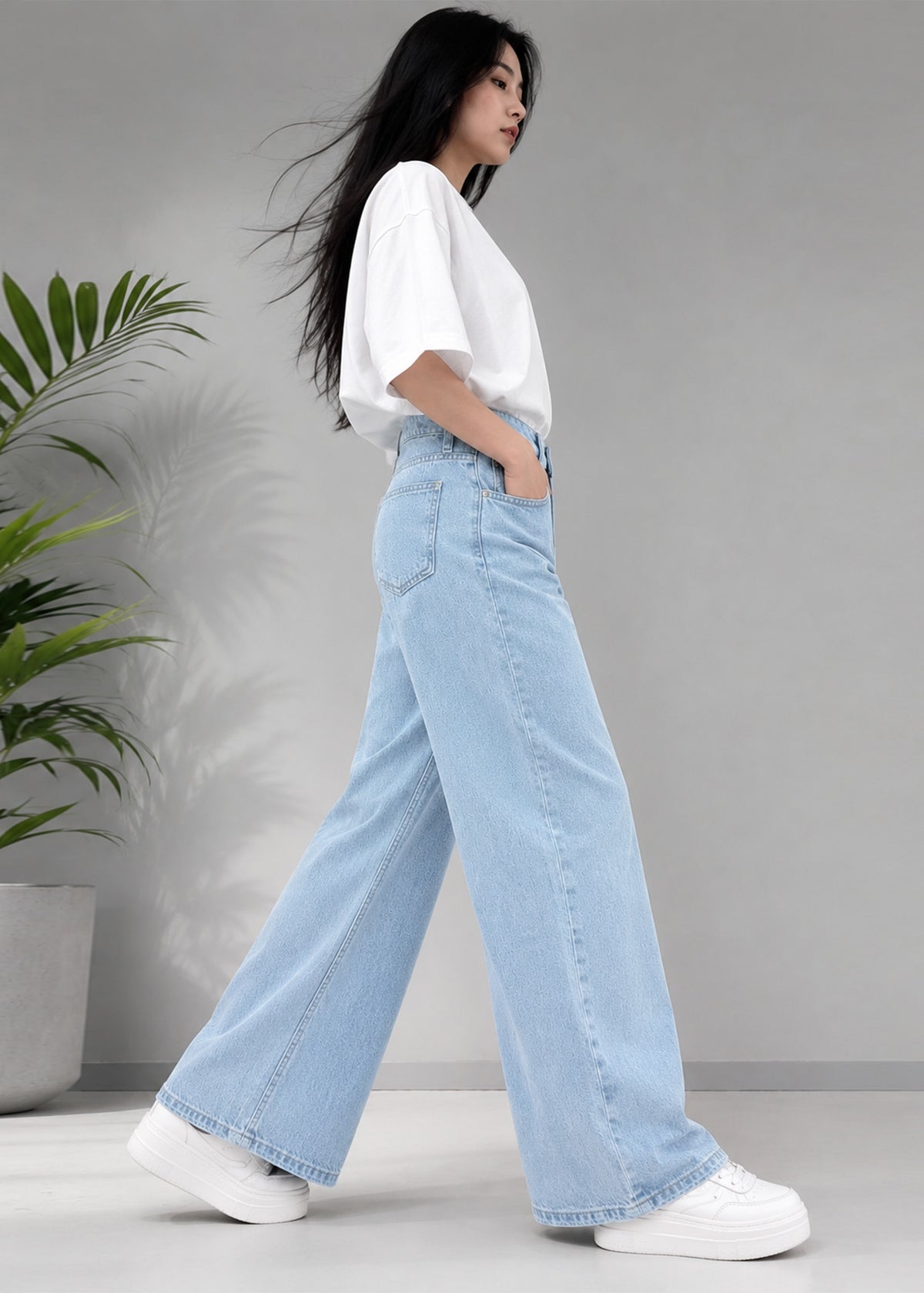 F&F Women Wide Leg Jeans Blue US 643
