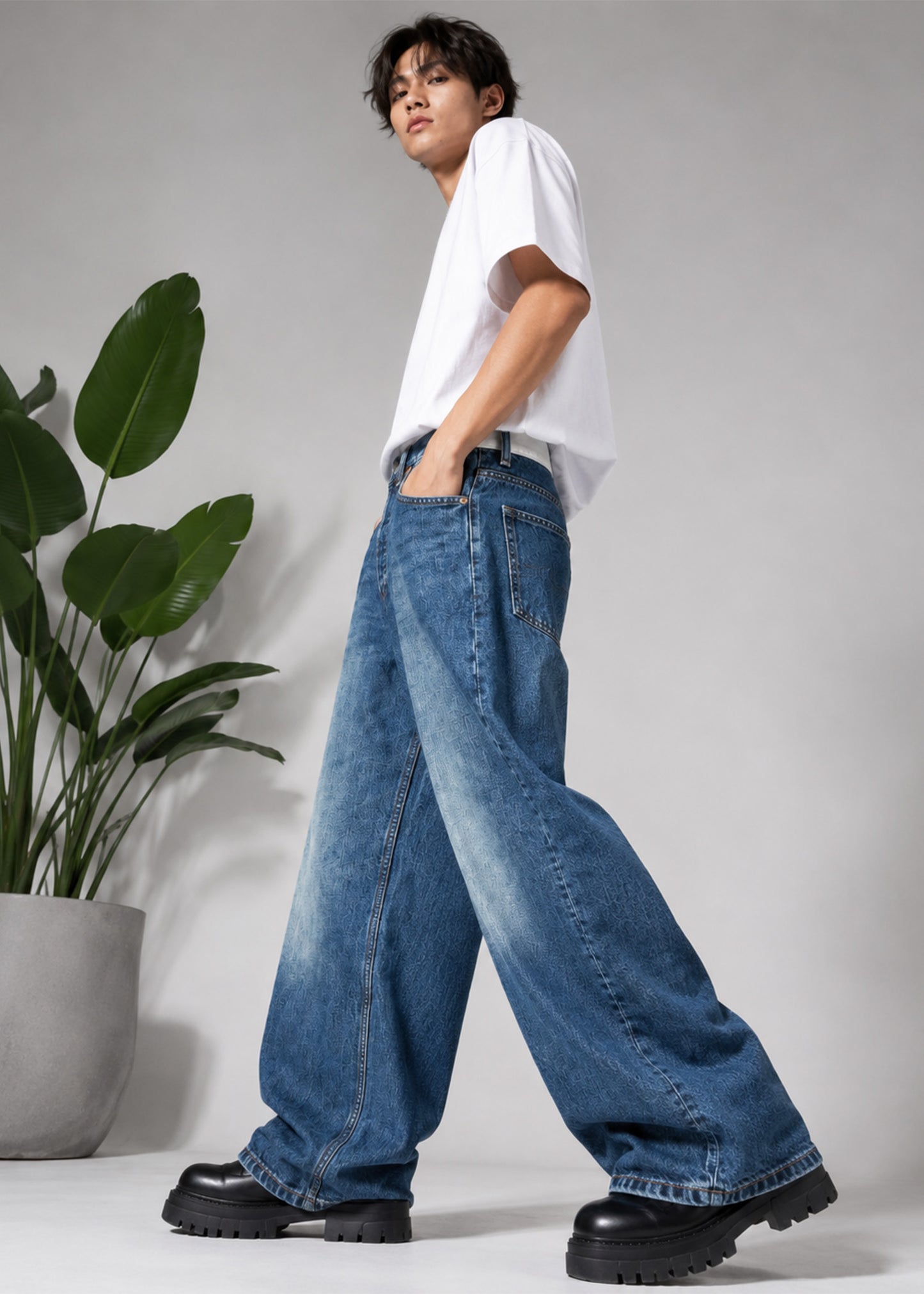 H&M Men Loose Fit Jeans Blue US 662