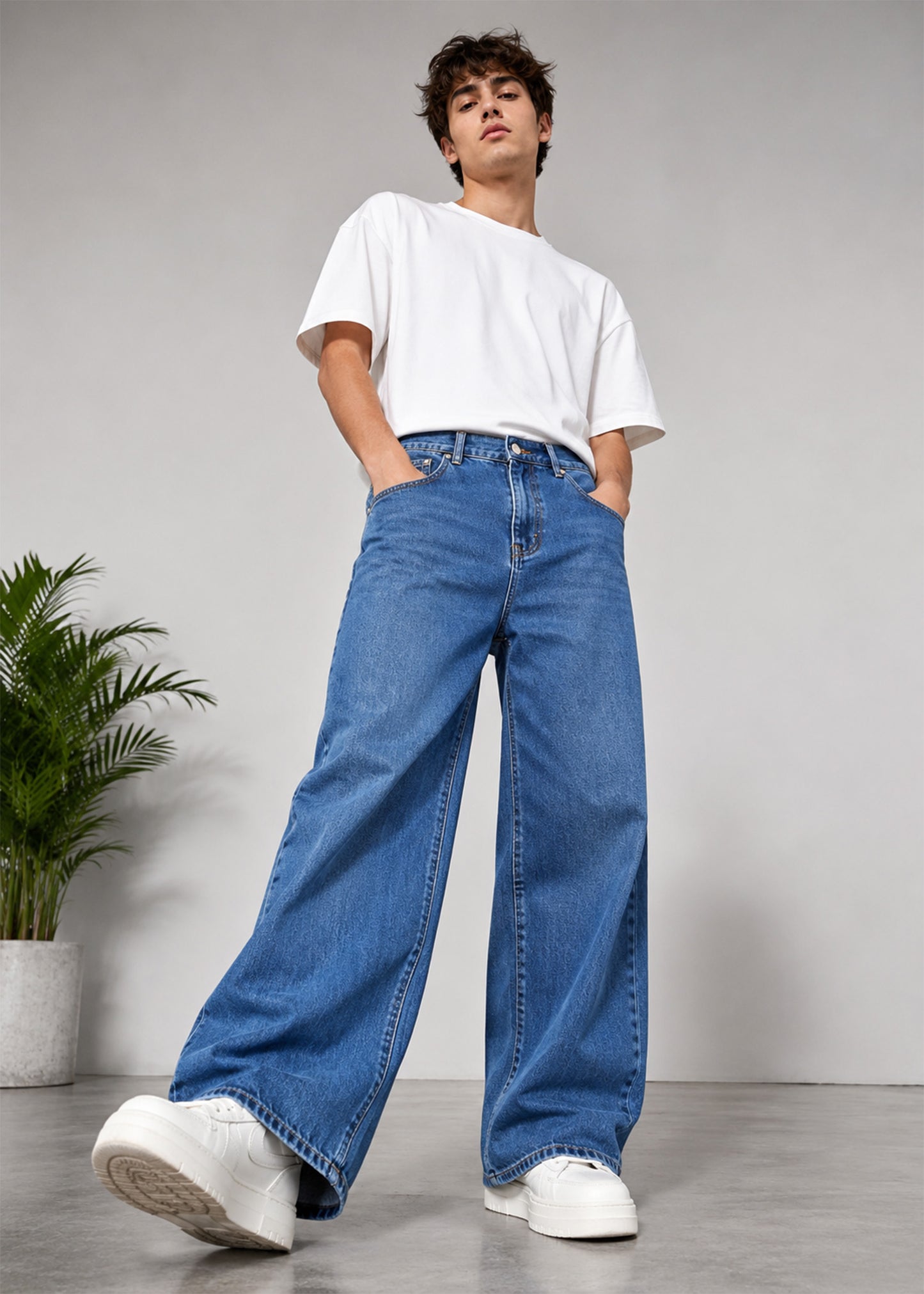 H&M Men Loose Fit Jeans Blue US 664