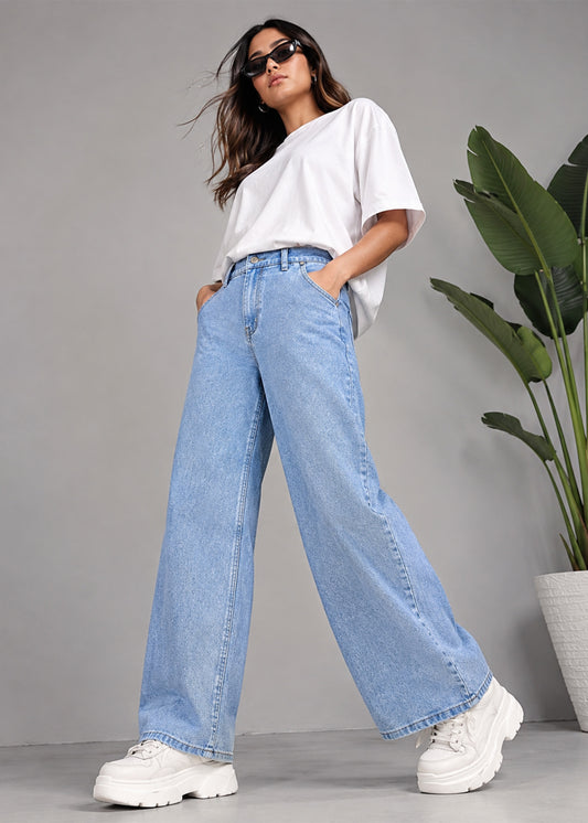 M&S Women Wide Leg Jeans Blue US 691