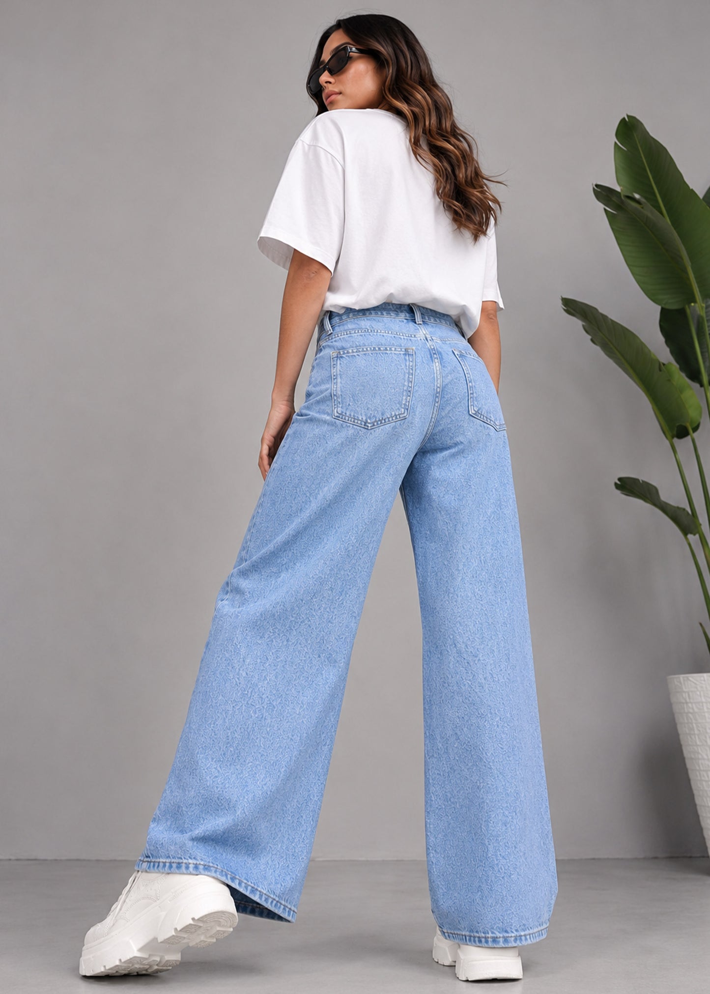 M&S Women Wide Leg Jeans Blue US 691