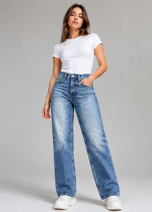 Weekday Women Straight Fit Jeans Blue US 739