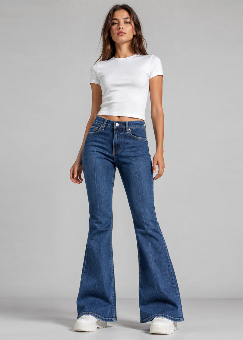 Denim&Co Women BootCut Jeans Blue US 746