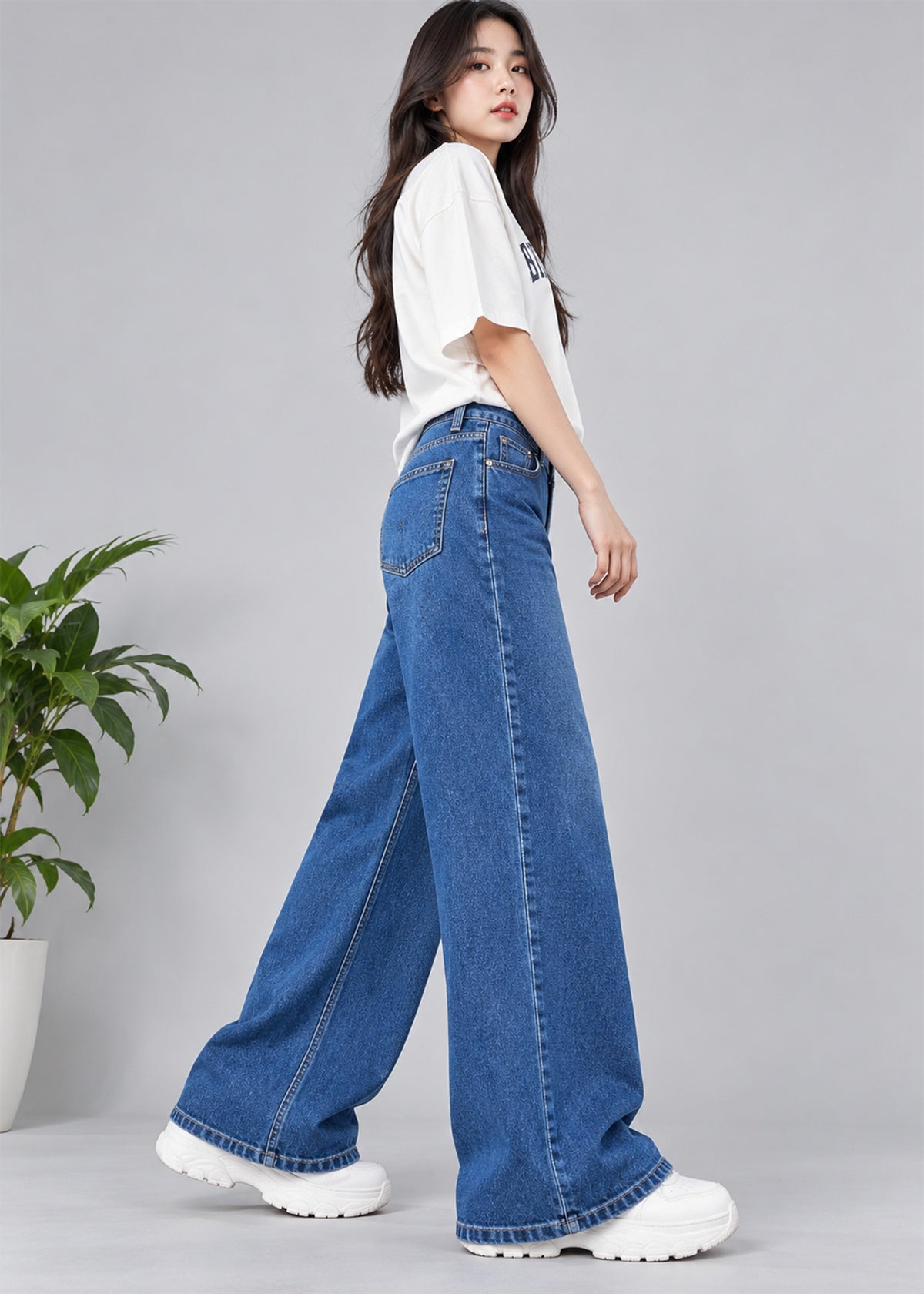 TU Women Wide Leg Jeans Blue US 757