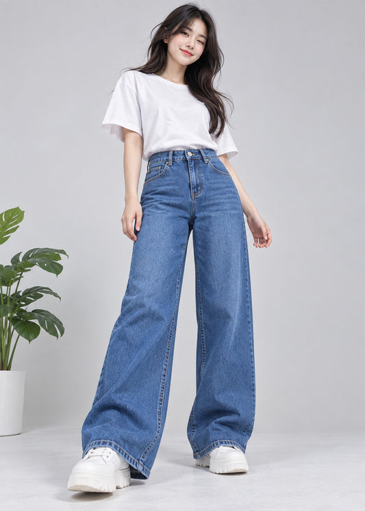 TU Women Wide Leg Jeans Blue US 757
