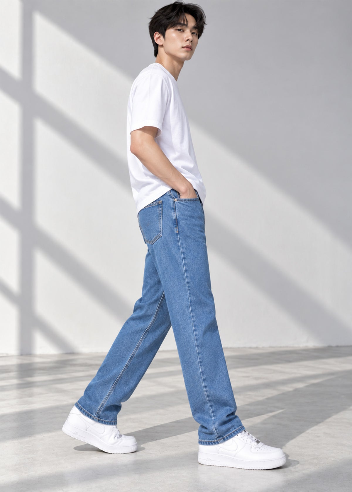 DNM Men Straight Fit Jeans Blue US 766
