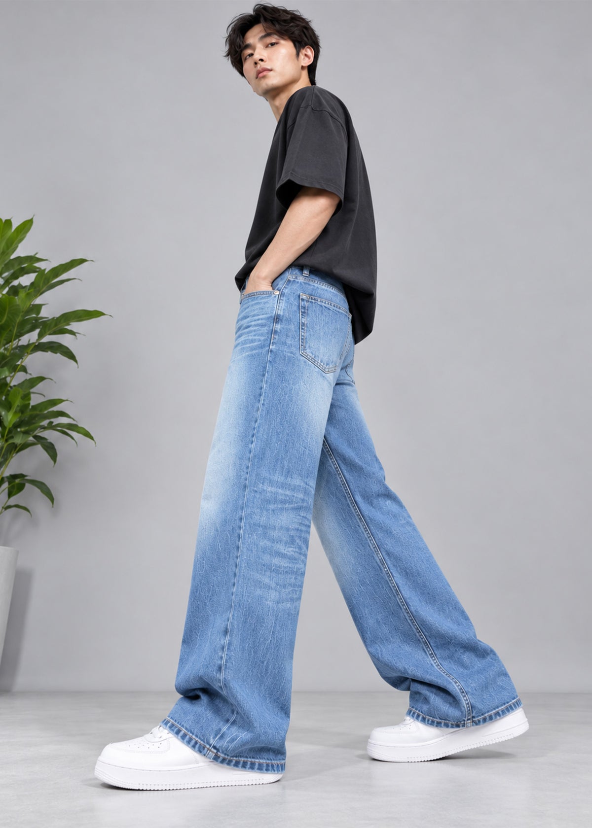 Week Day Men Loose Fit Jeans Blue US 769
