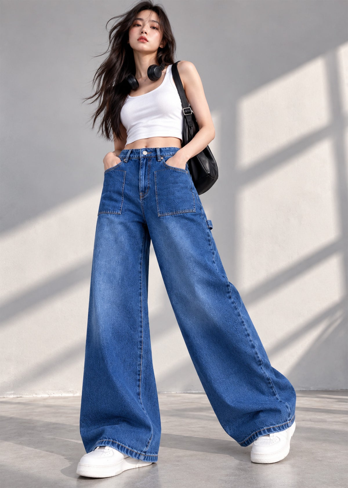 Forever21 Women Wide Leg Jeans Blue US 797