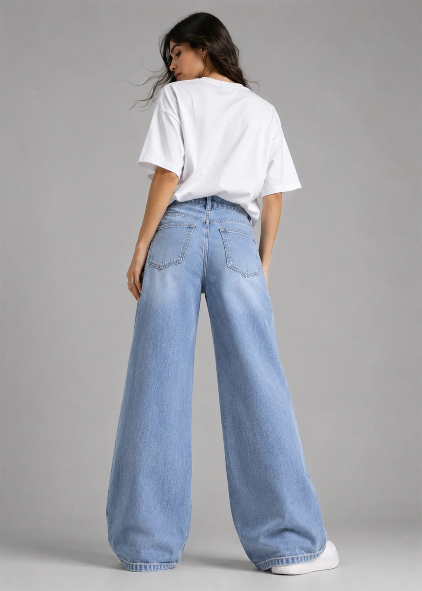H&M Women Wide Leg Jeans Blue Wash US 625