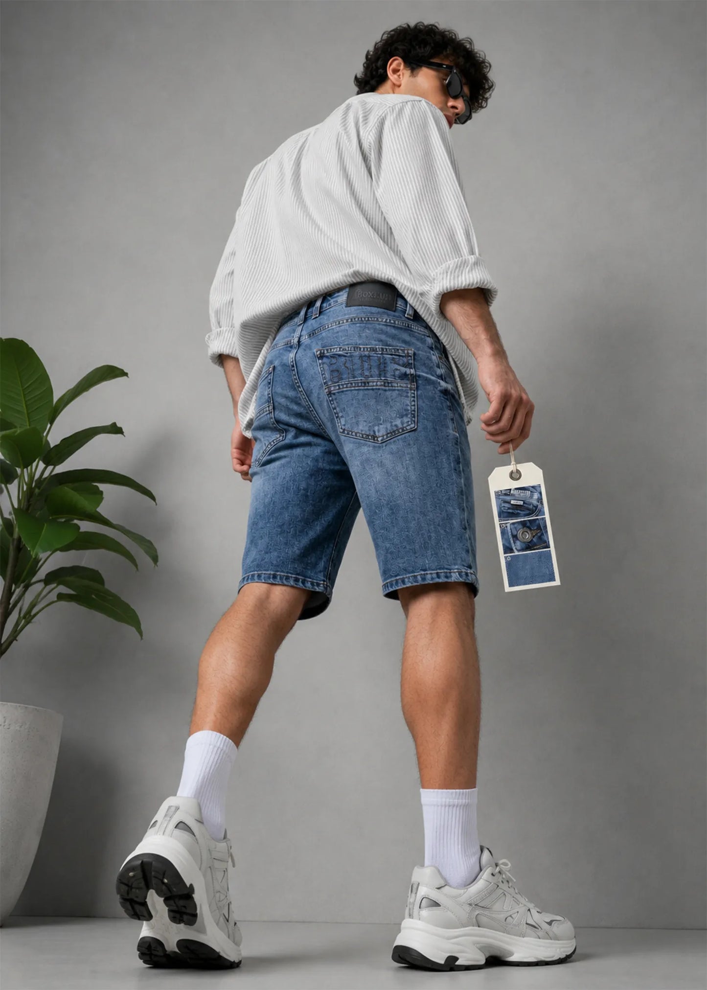 Boxeur Men Blue Straight Fit Short 539