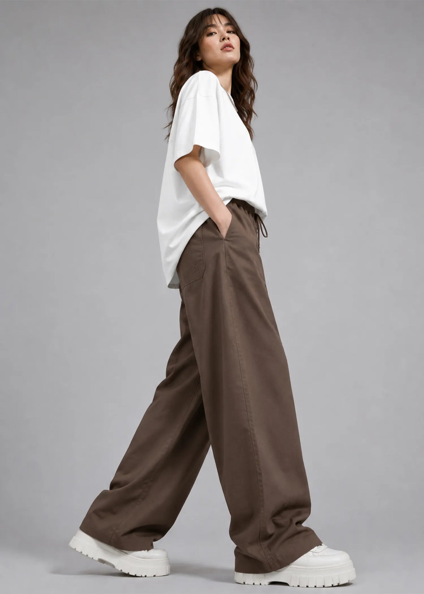 MAC Women wide Leg Pants Brown Dia 602