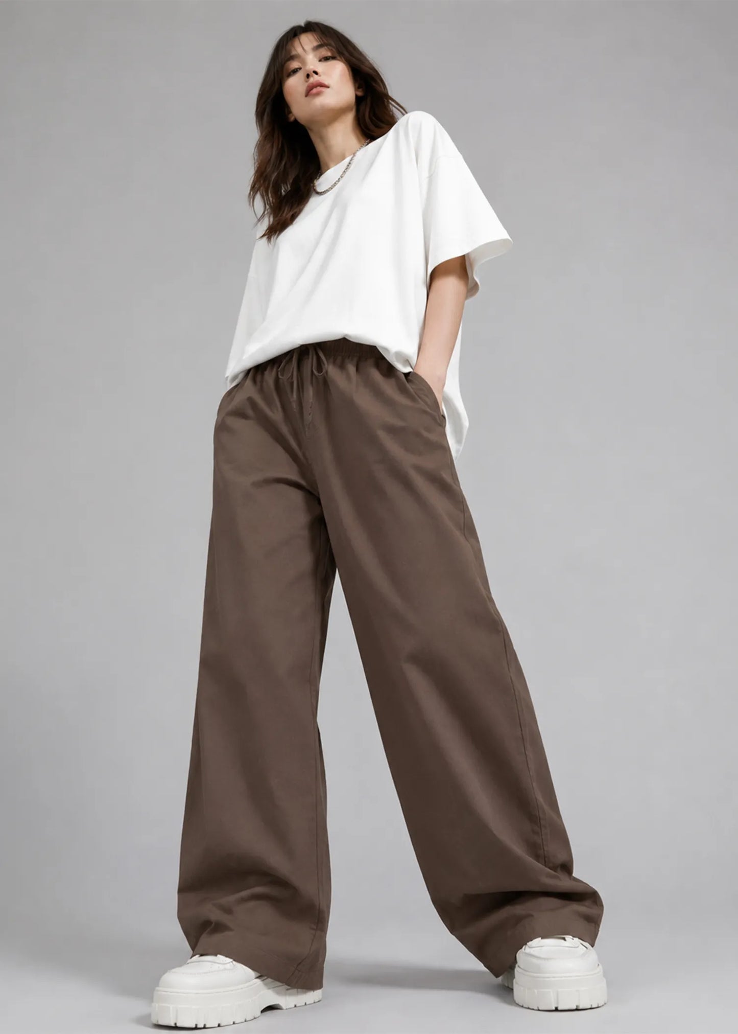 MAC Women wide Leg Pants Brown Dia 602