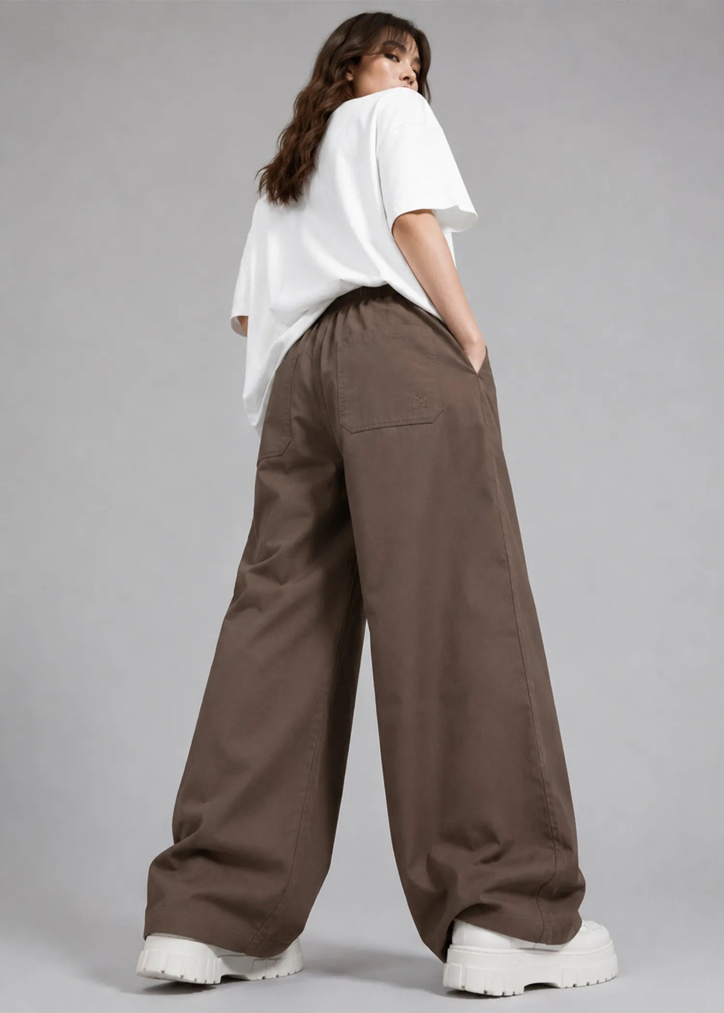 MAC Women wide Leg Pants Brown Dia 602