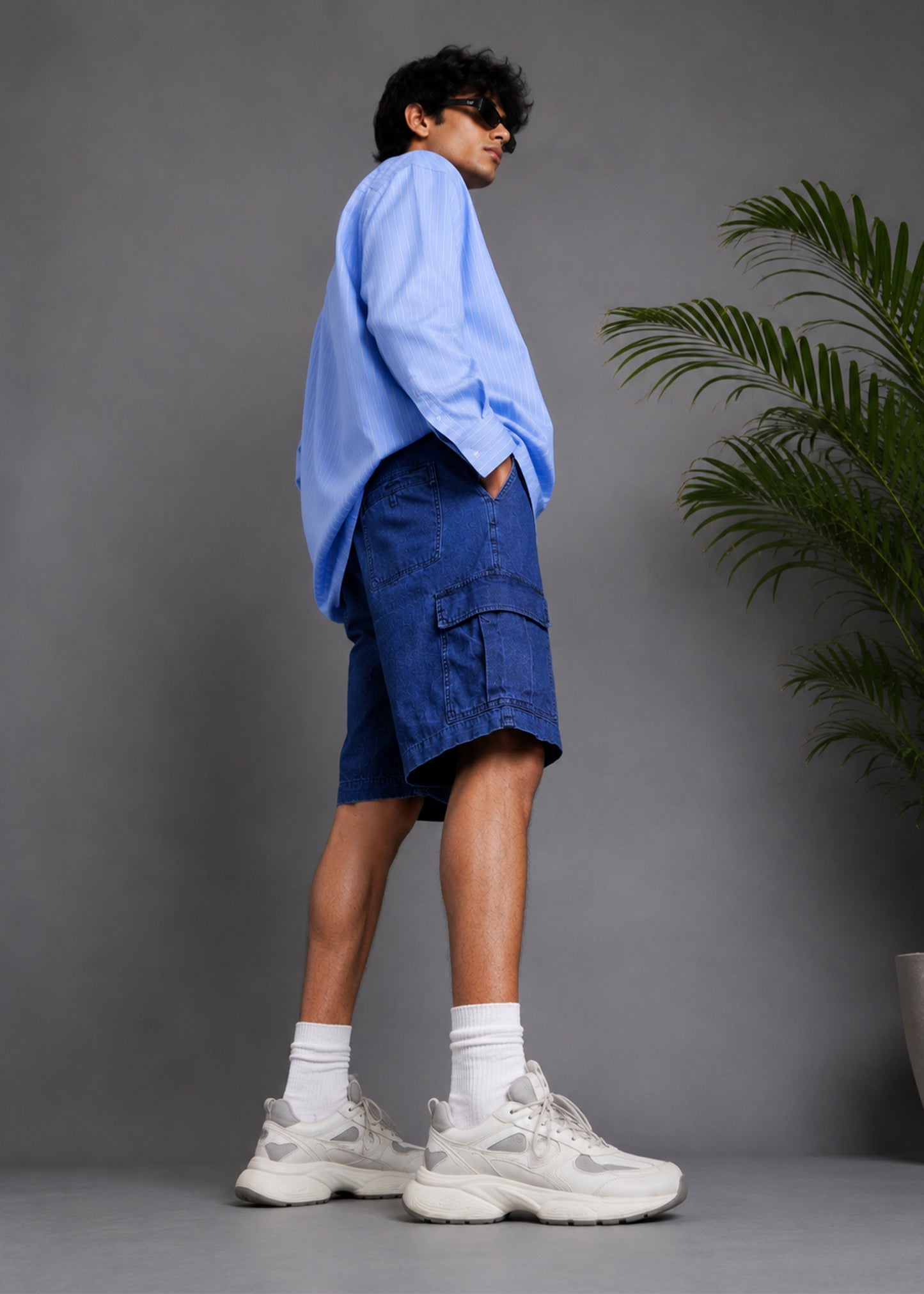 C&A Men Baggy Cargo Short Blue US 532