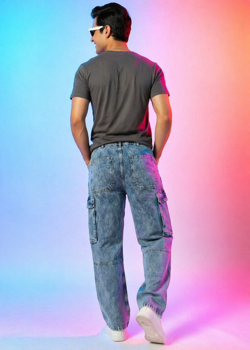 Primark-Men's Cargo Regular Fit Jeans Blue