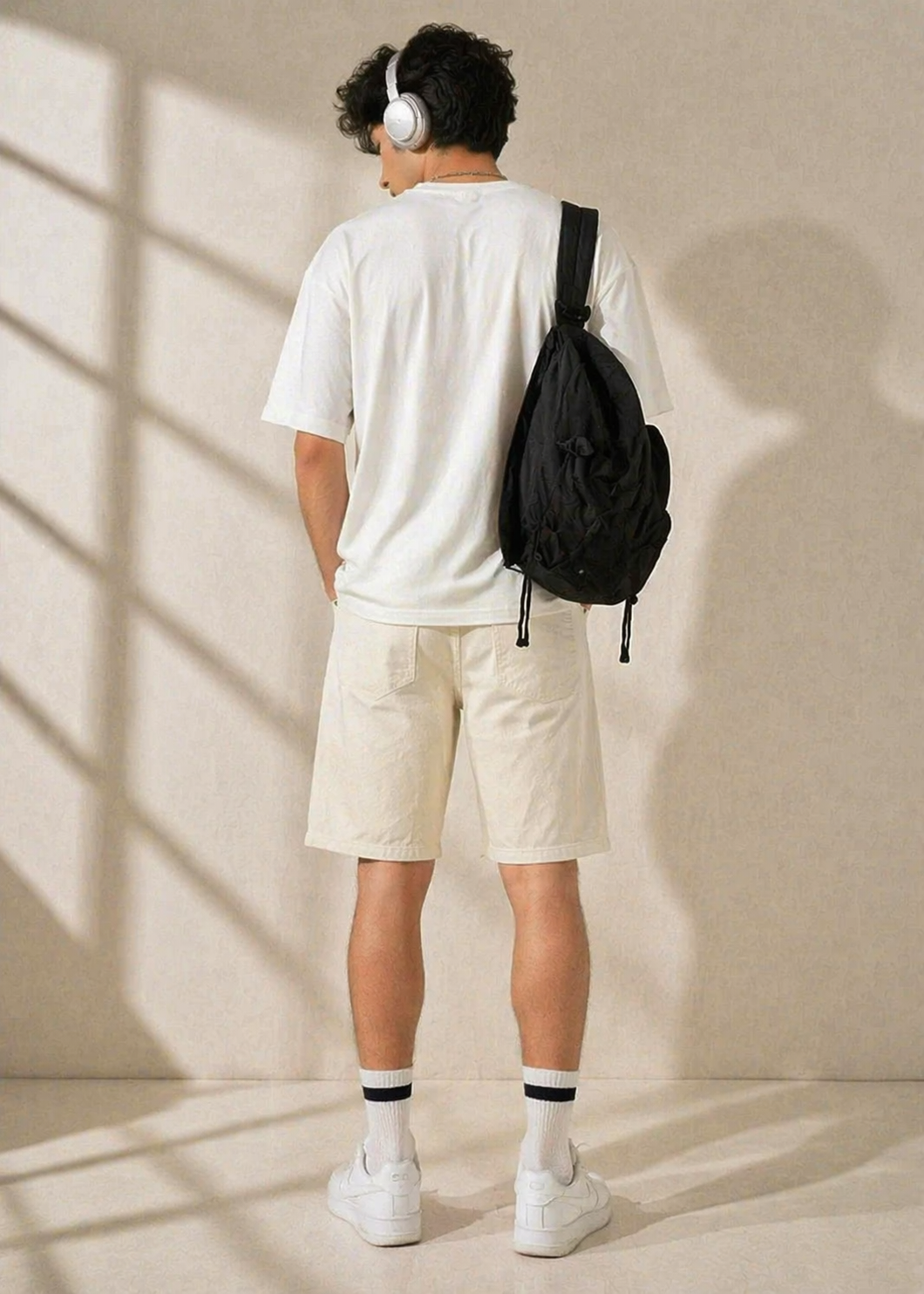 H&M-Men Shorts Off White US 114