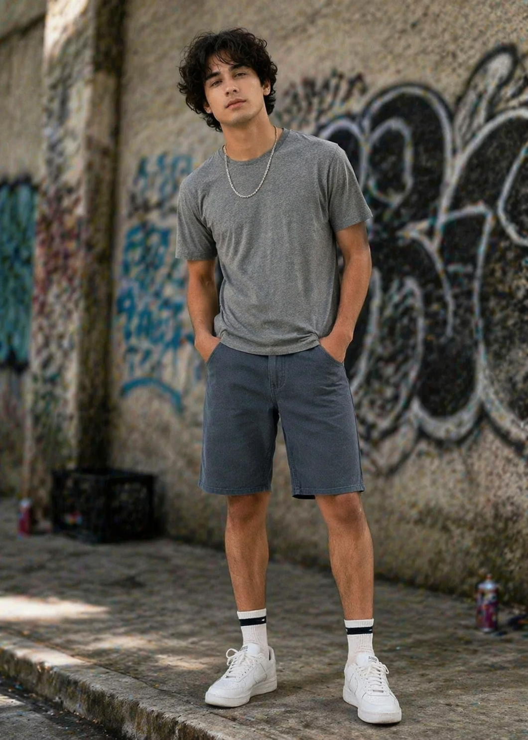 H&M-Men Shorts Navy US 113