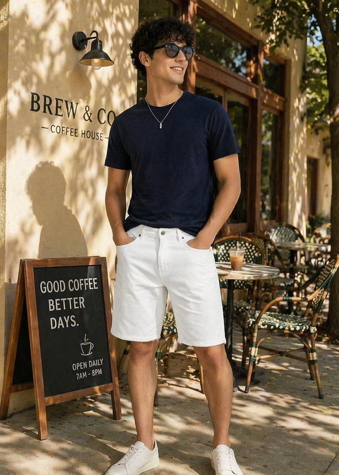 H&M-Men Shorts White US 108