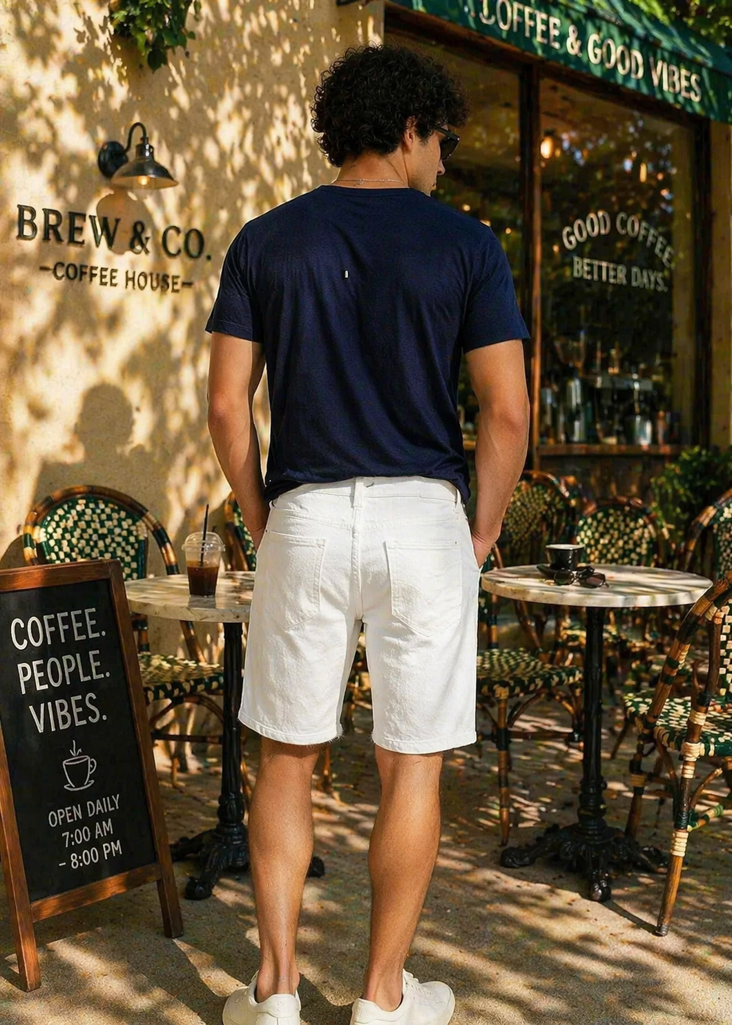 H&M-Men Shorts White US 108