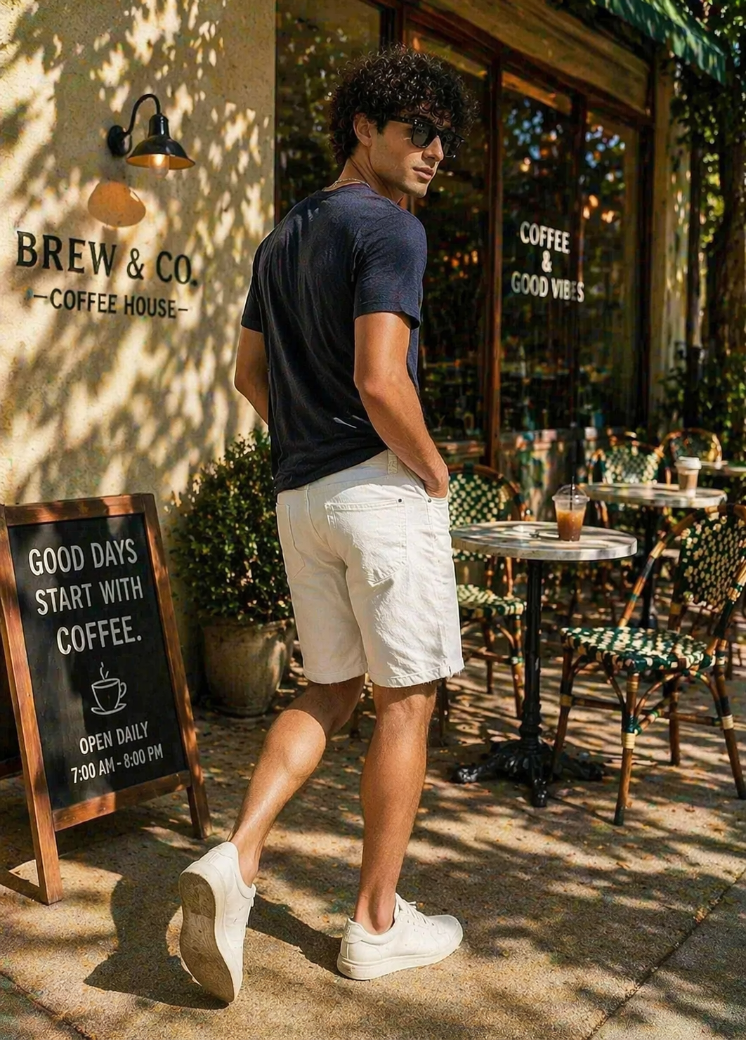 H&M-Men Shorts White US 108