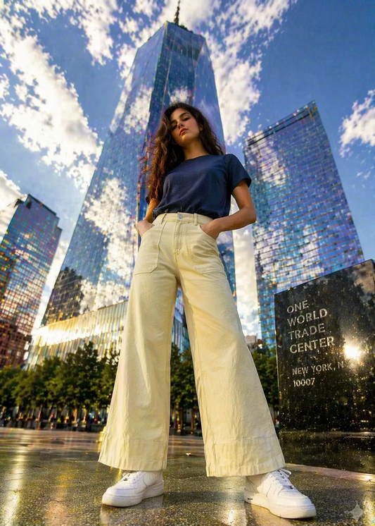 Pilcro-Tall Women Wide Leg Twill Jeans - DIA 135