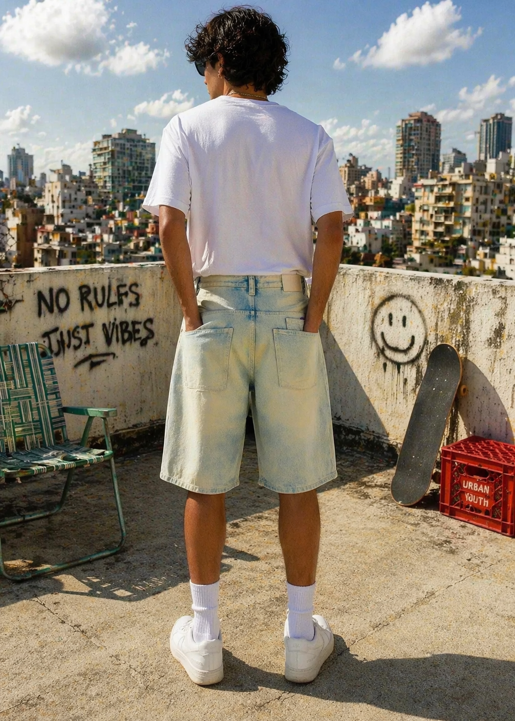H&M-Men Shorts Light Blue US 106