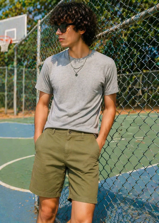 H&M-Men Shorts Khaki US 105