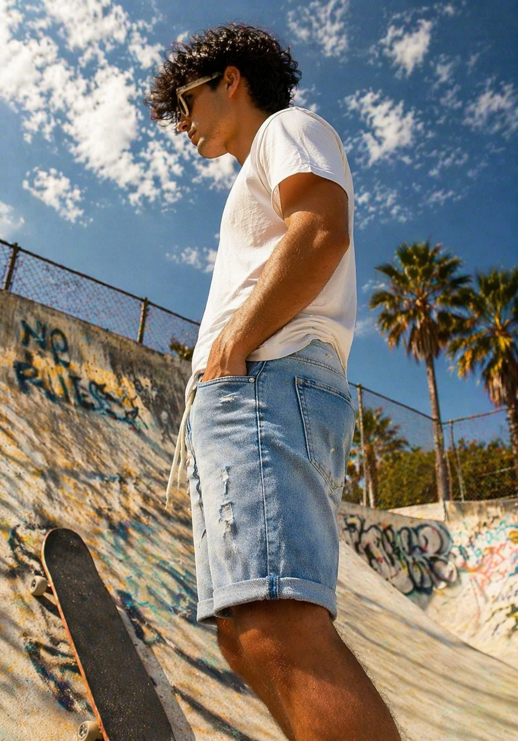 H&M-Men Shorts Sky Blue US 110