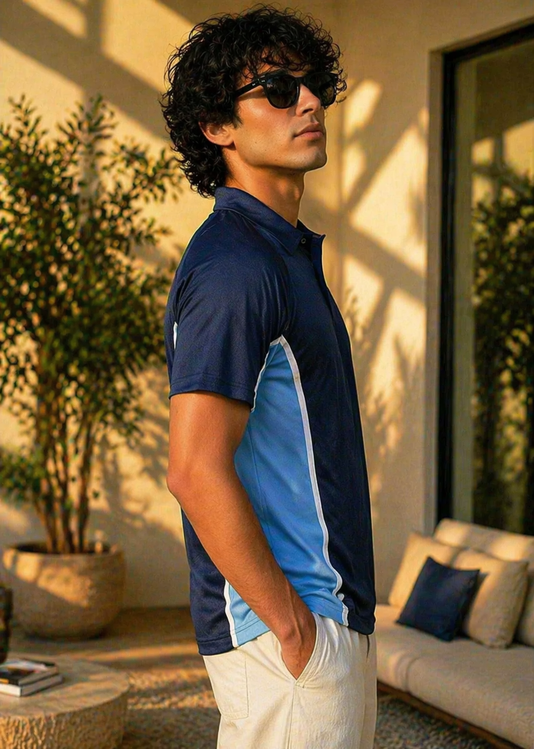 Falcon-Men FLN Polo Shirts Navy/Sky