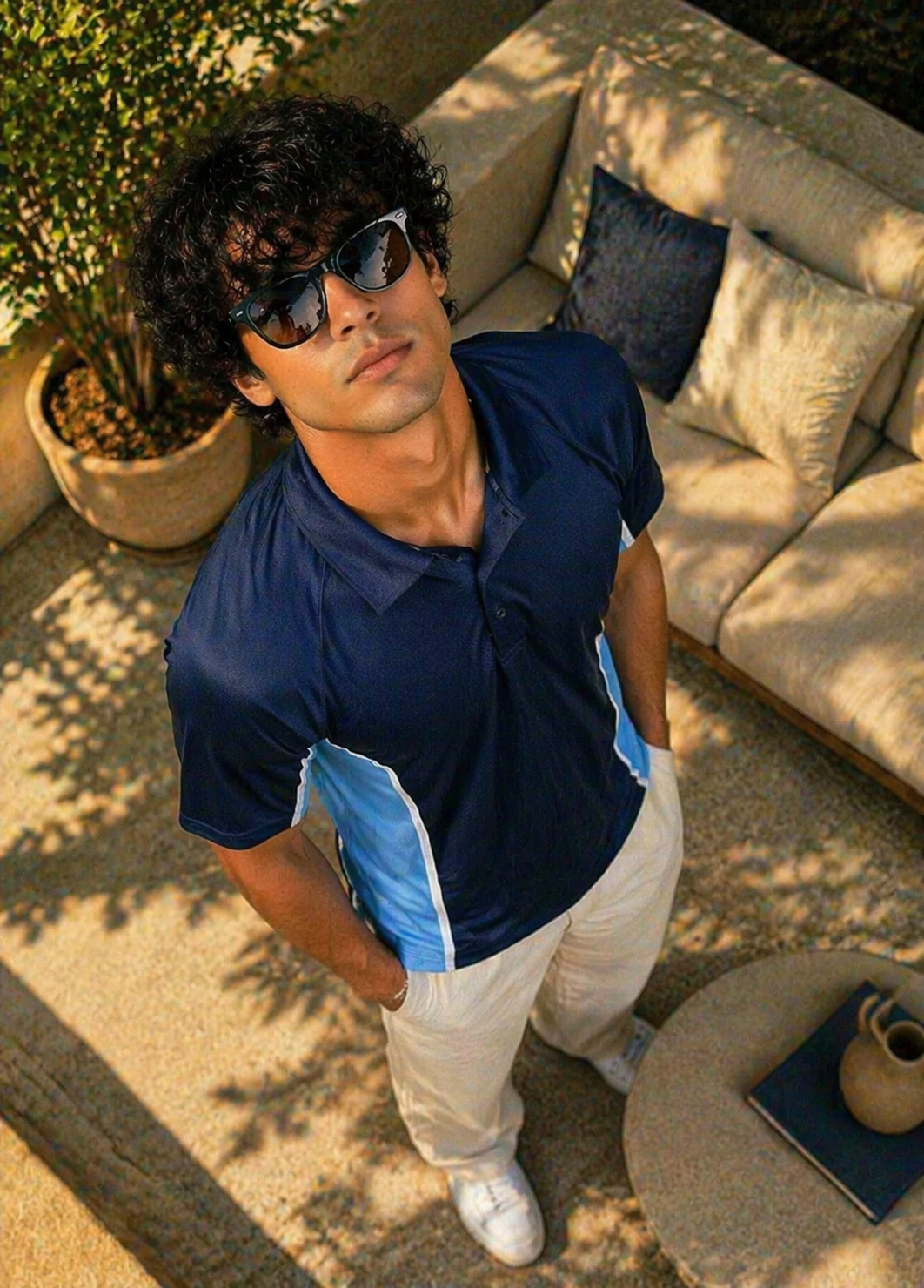 Falcon-Men FLN Polo Shirts Navy/Sky