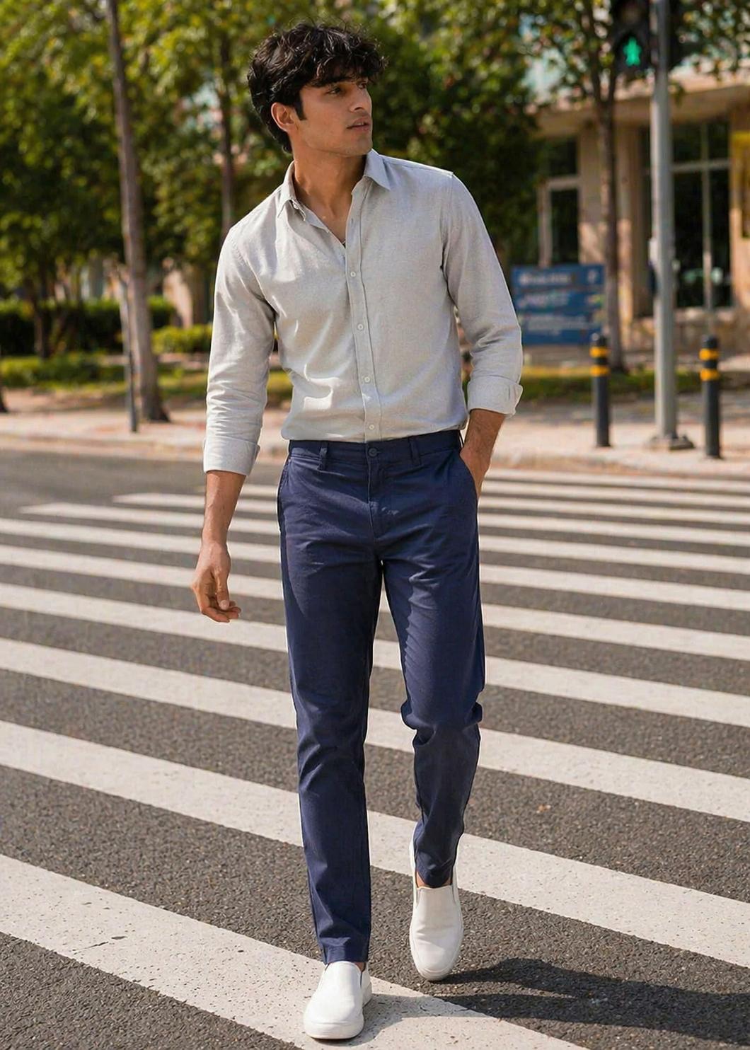 Jack & Jones-Straight  Fit Chino Pants  Navy J&J 34