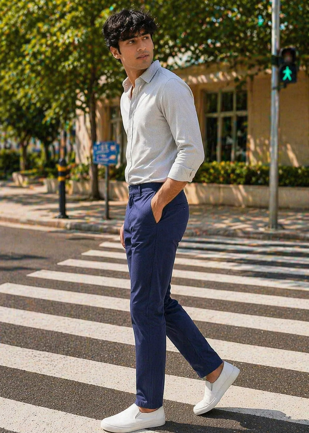 Jack & Jones-Straight  Fit Chino Pants  Navy J&J 34