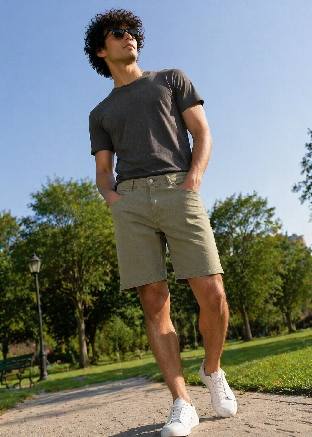 H&M-Men Shorts Gray US 102