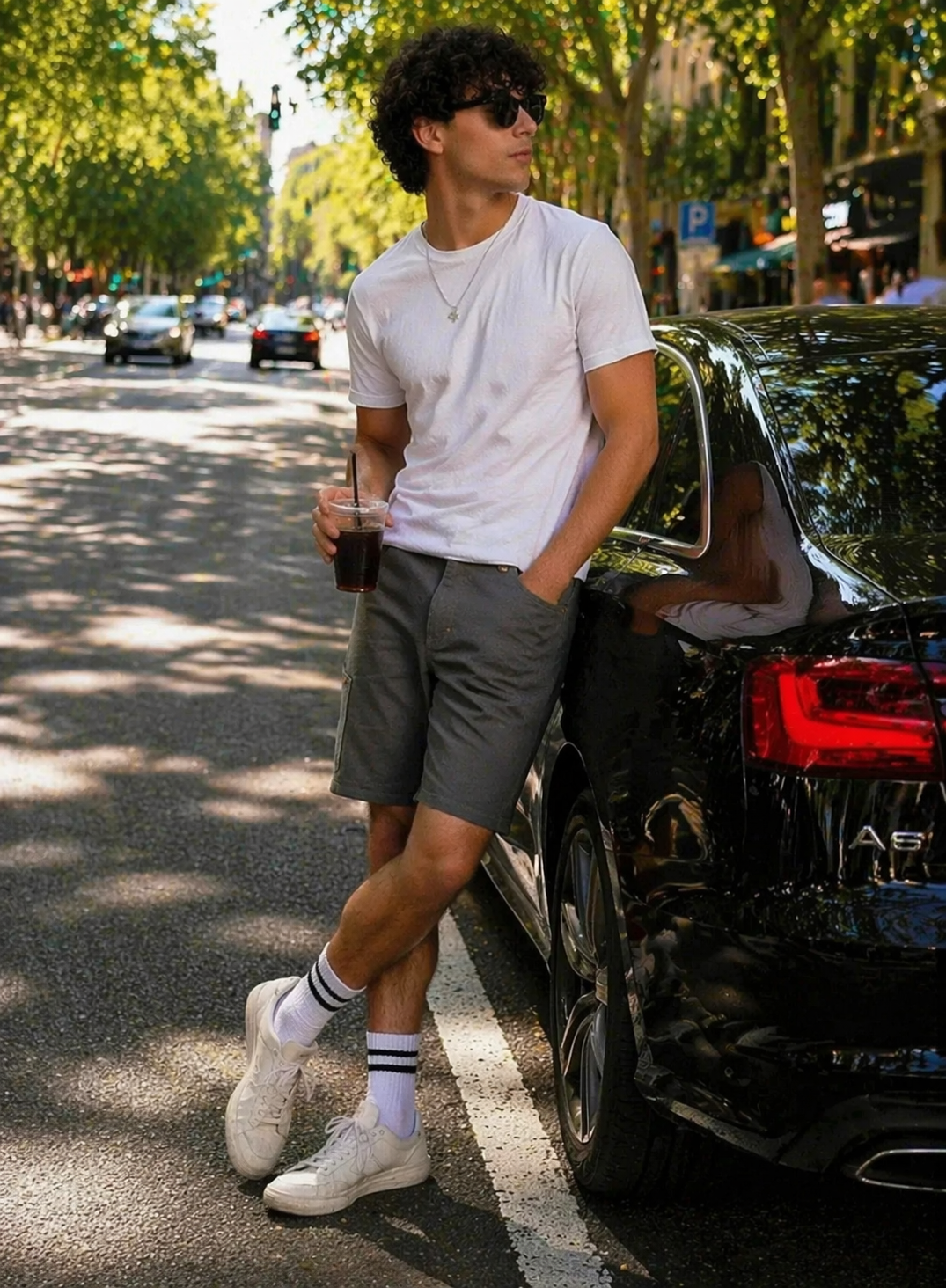 H&M-Men Shorts Dark Gray US 101