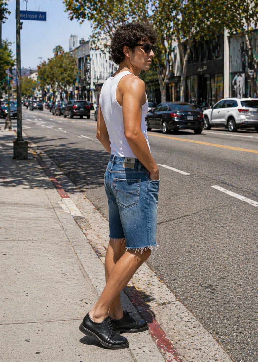H&M-Men Jeans Shorts Blue US 01