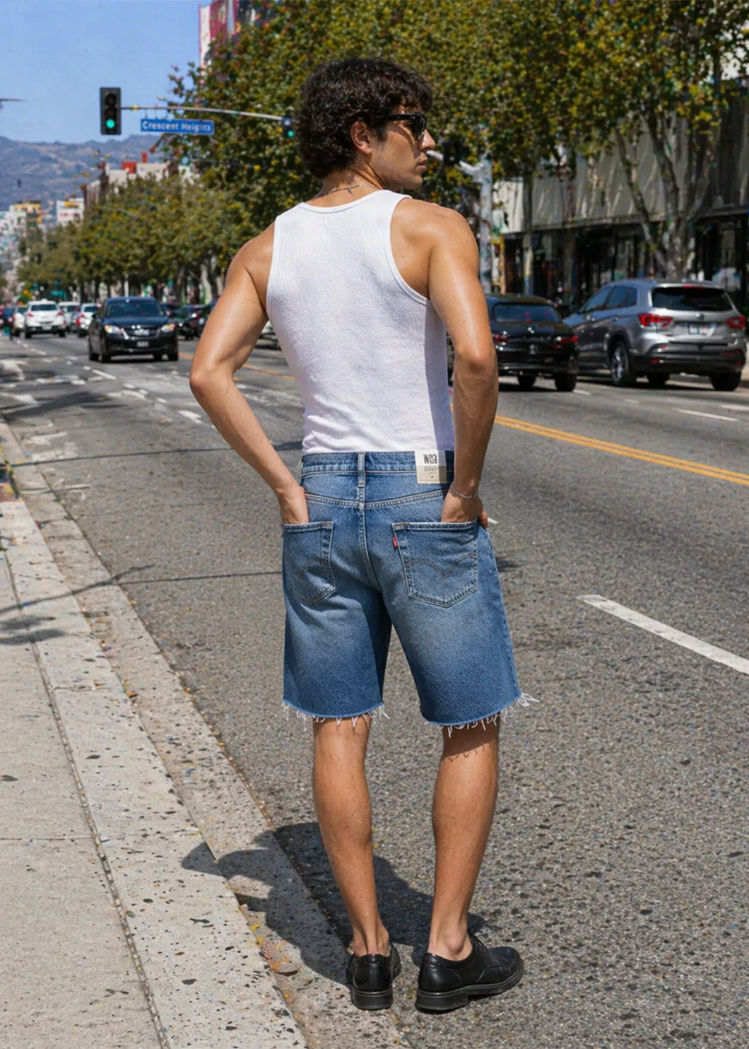 H&M-Men Jeans Shorts Blue US 01