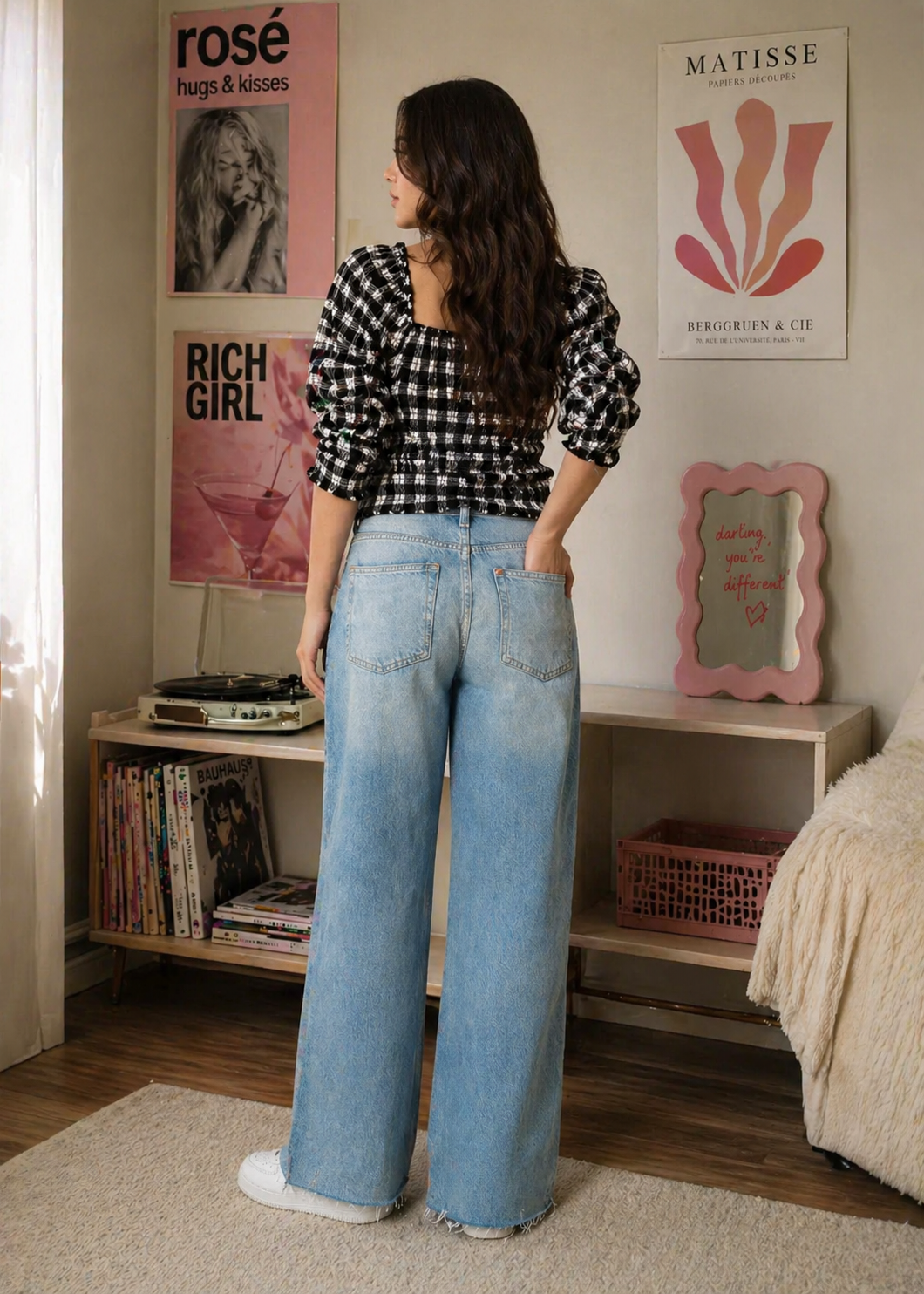 H&M-Wide Leg Women Jeans- US 855