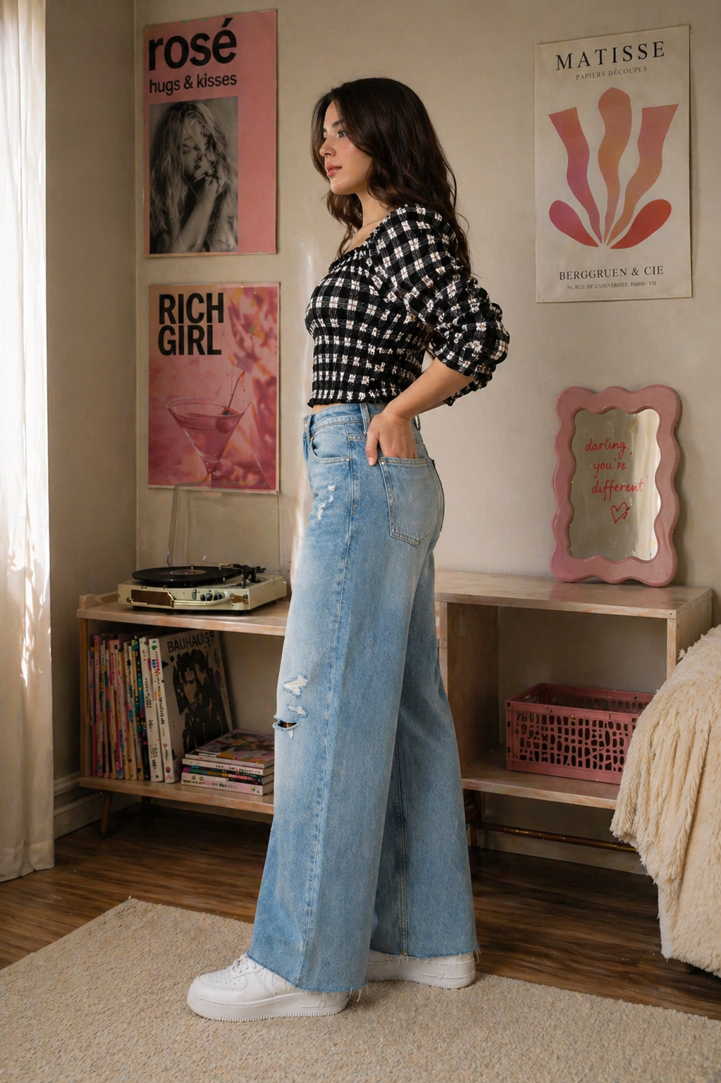 H&M-Wide Leg Women Jeans- US 855