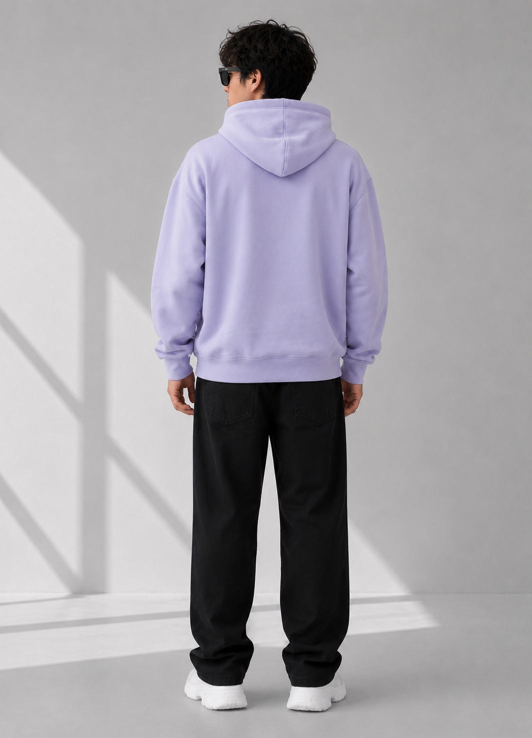 Pull&Bear Men Drop Shoulder Hoodie Lavender 609