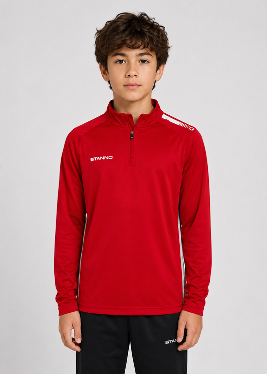 Stanno-Kids Quarter Zipper Red White