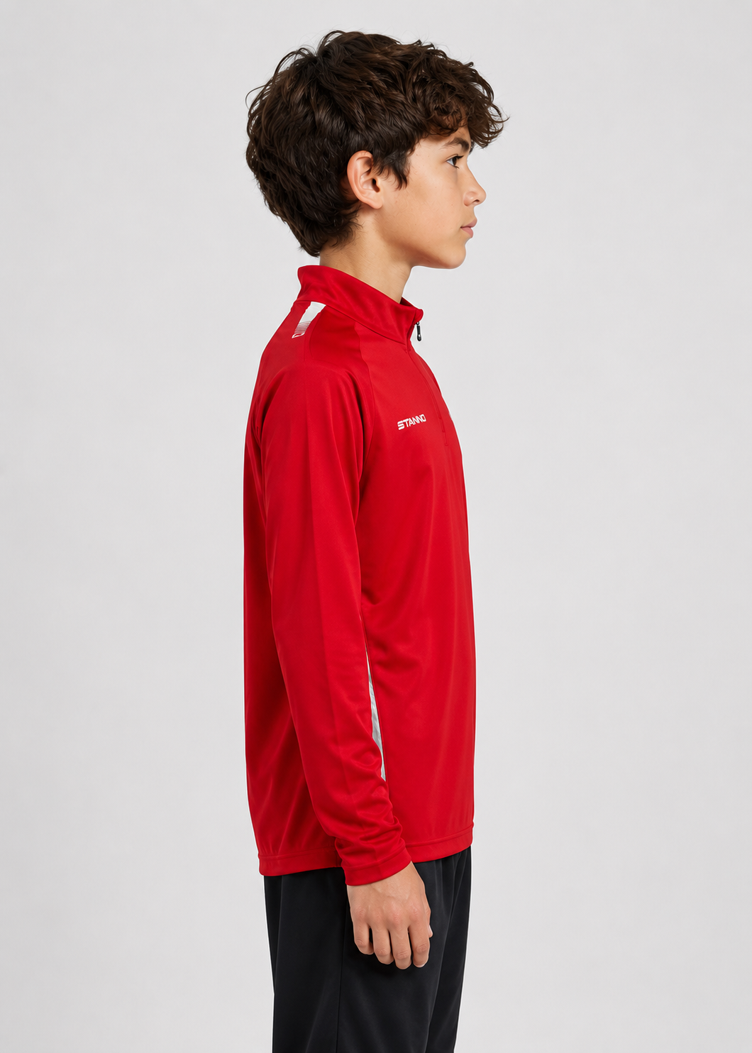 Stanno-Kids Quarter Zipper Red White