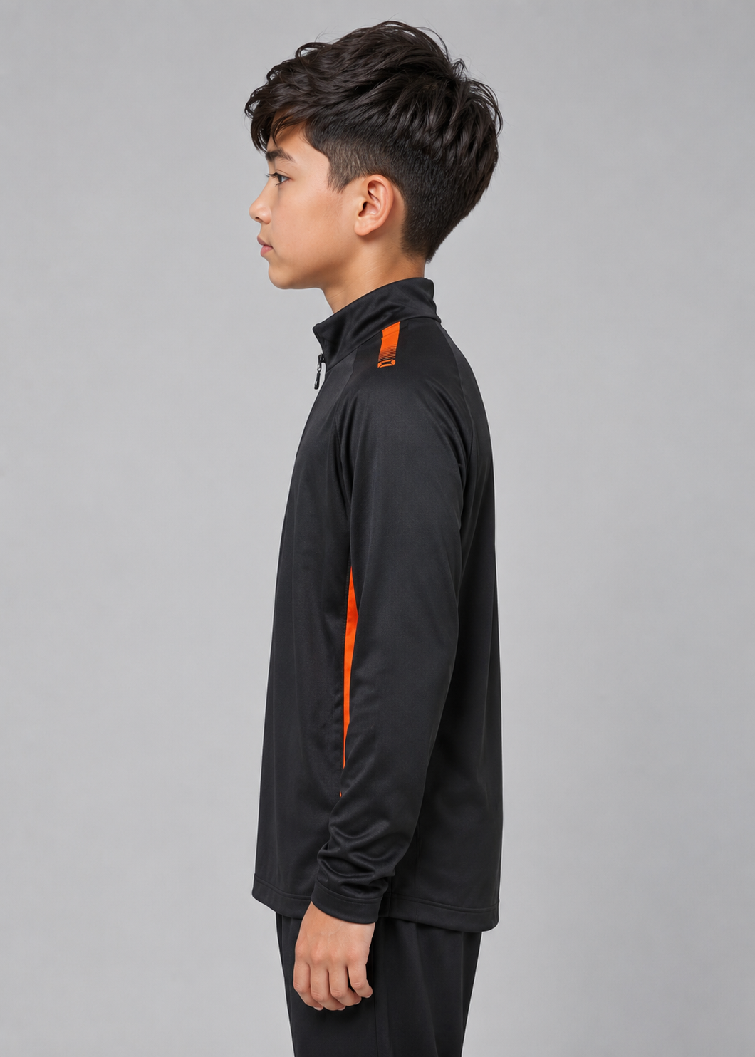 Stanno-Kids Quarter Zipper Black Orange