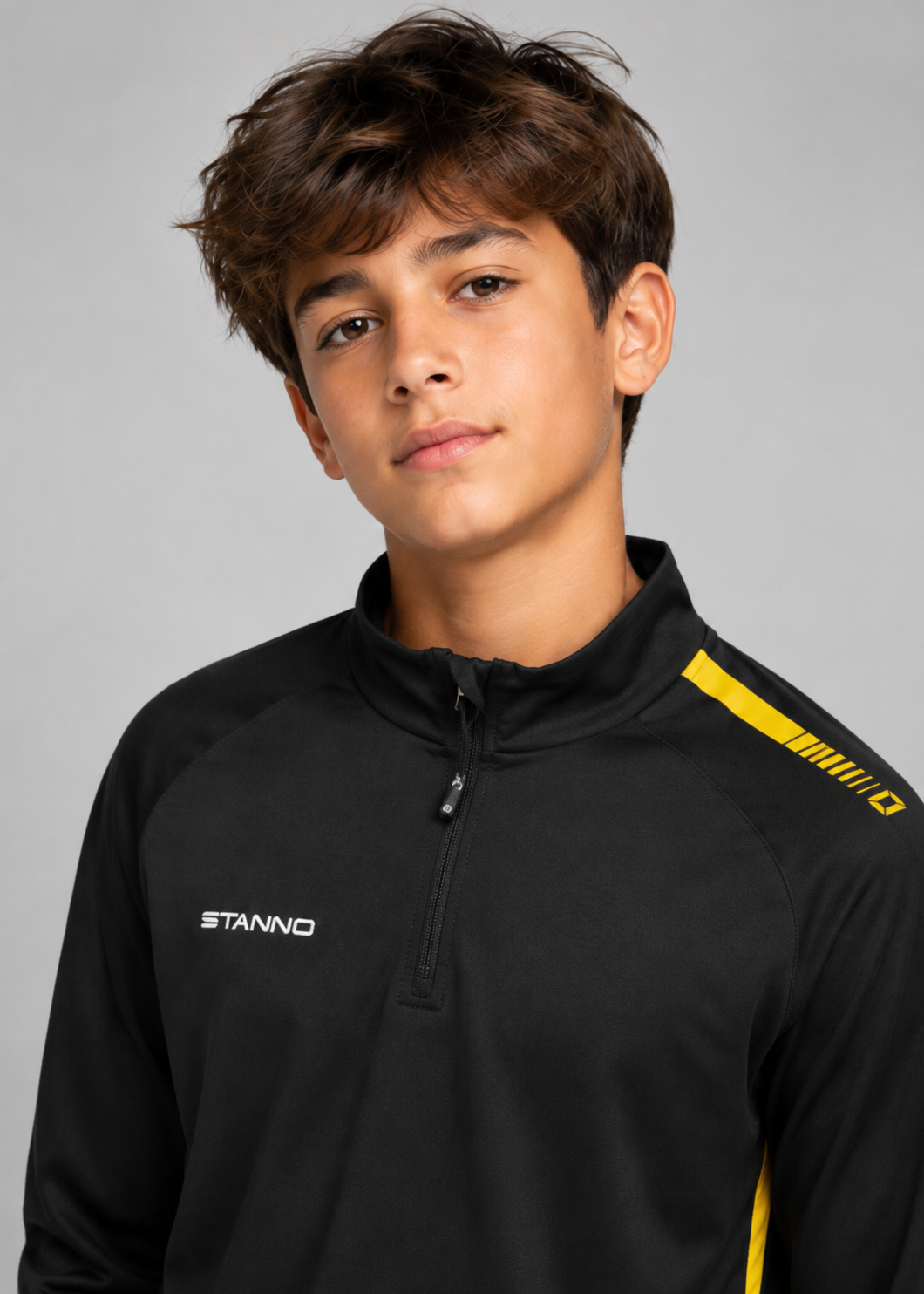 Stanno-Kids Quarter Zip Black Yellow