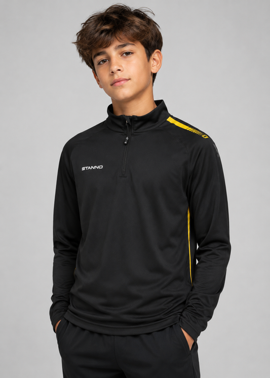 Stanno-Kids Quarter Zip Black Yellow