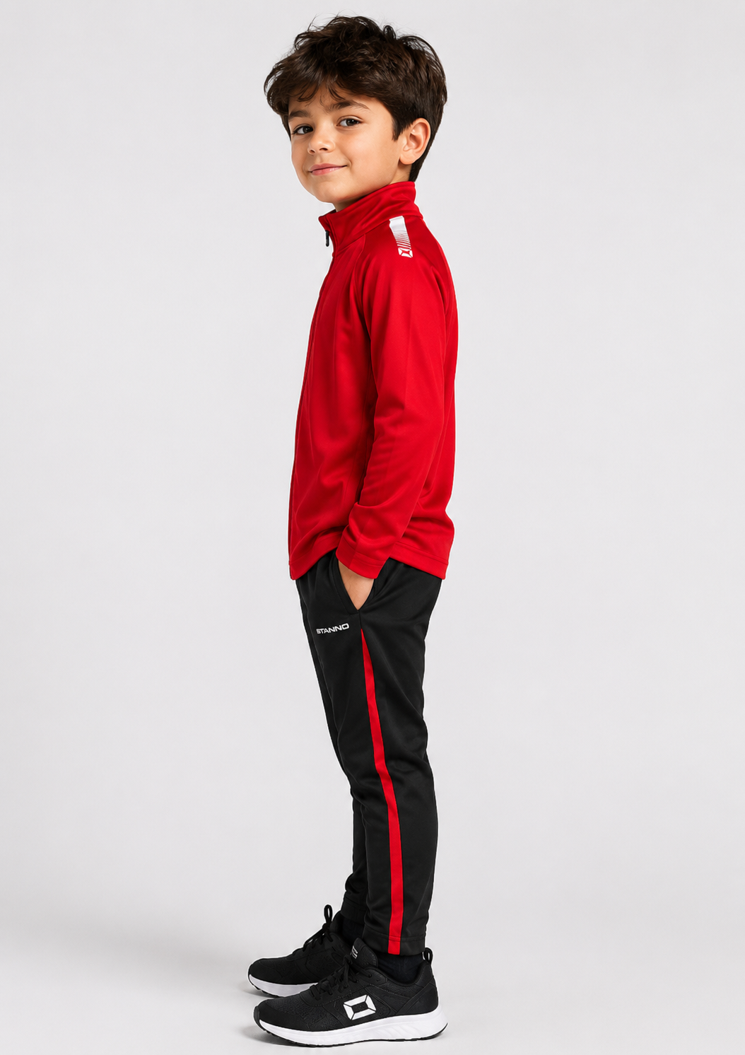 Stanno-Kids Jacket Full Zip Red White