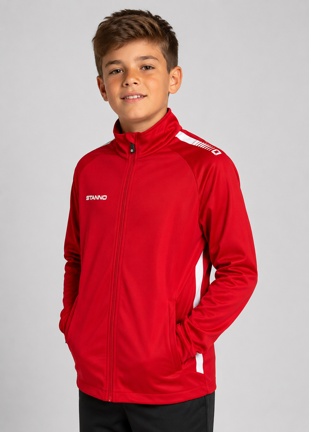 Stanno-Kids Jacket Full Zip Red White